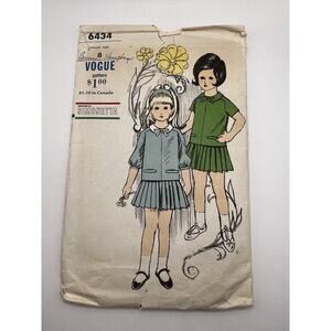 Vintage 1960s Sewing Pattern Girl’s Dresses VOGUE 6434